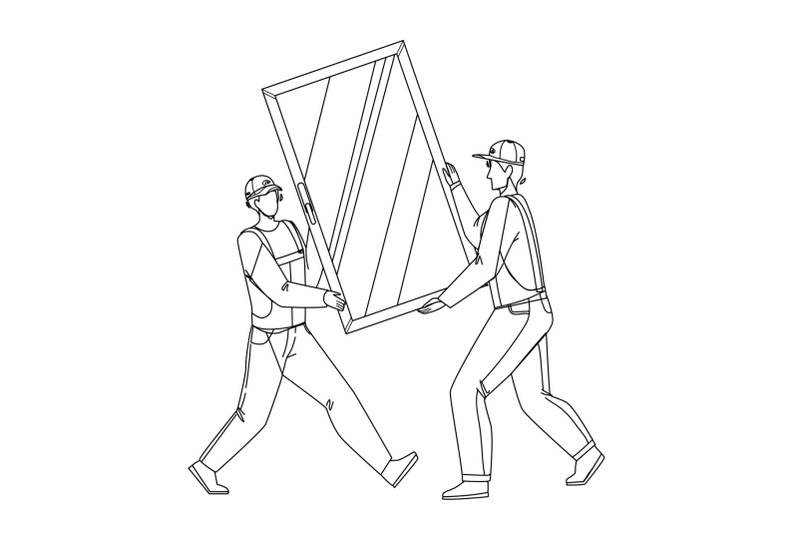 pvc-window-carrying-men-for-installing-vector