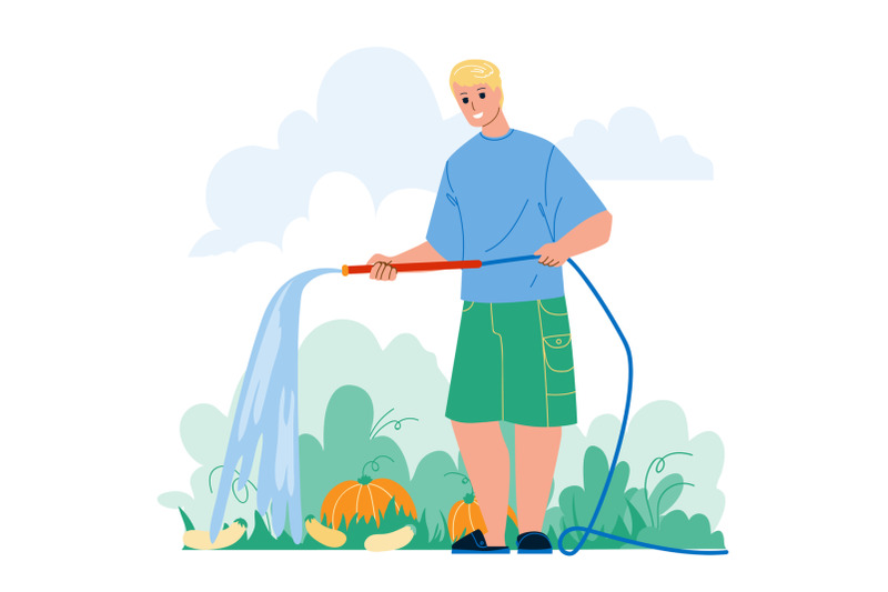 farmer-watering-garden-agricultural-plant-vector