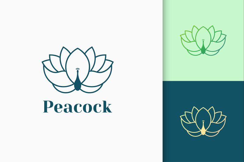 peacock-flower-logo-in-luxury-style