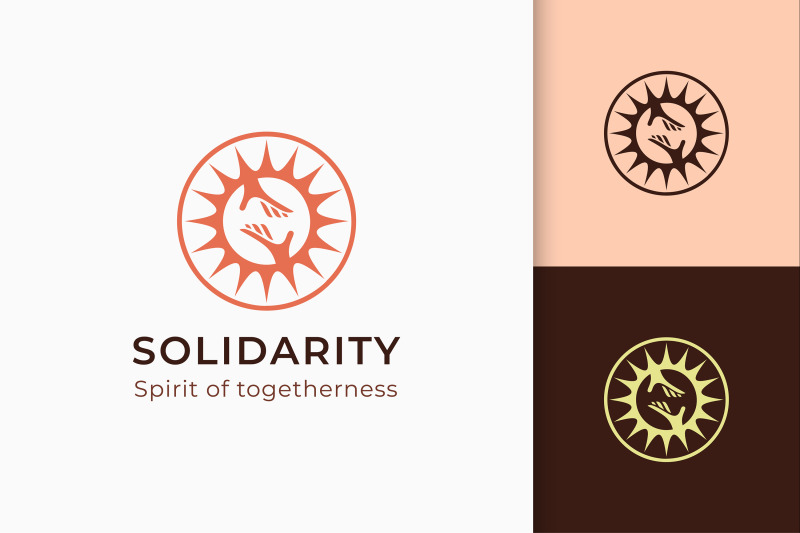 charity-or-donation-logo-in-hand-and-sun