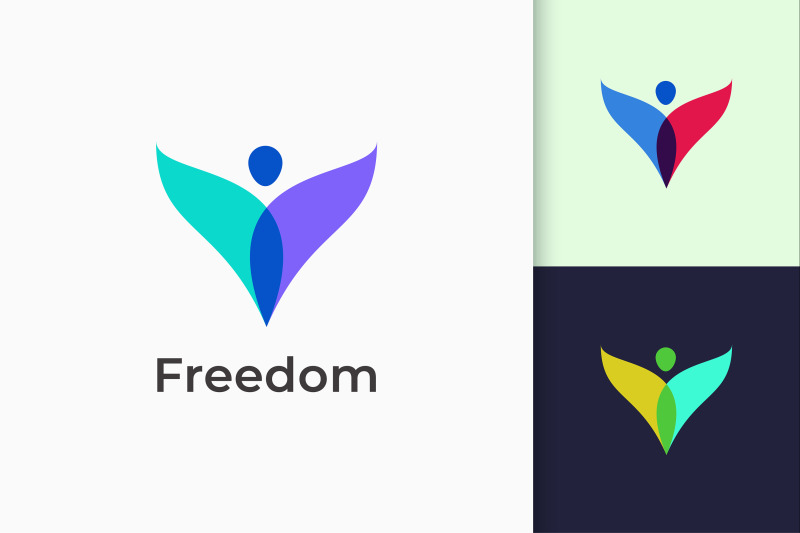 freedom-or-human-logo-success-and-happy