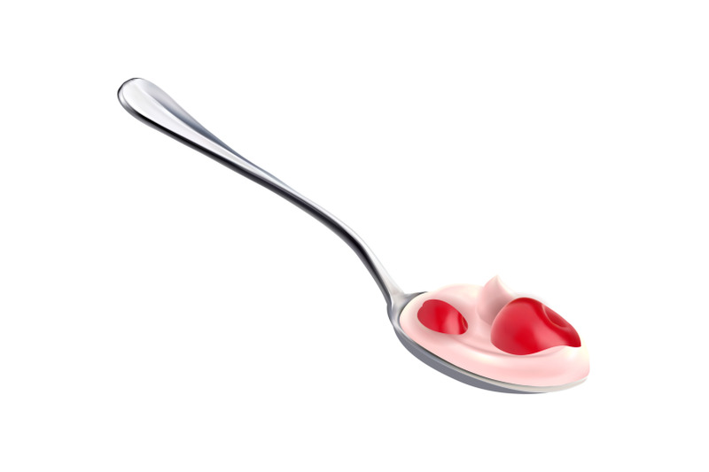 yogurt-dairy-dessert-spoon-with-cherry-vector