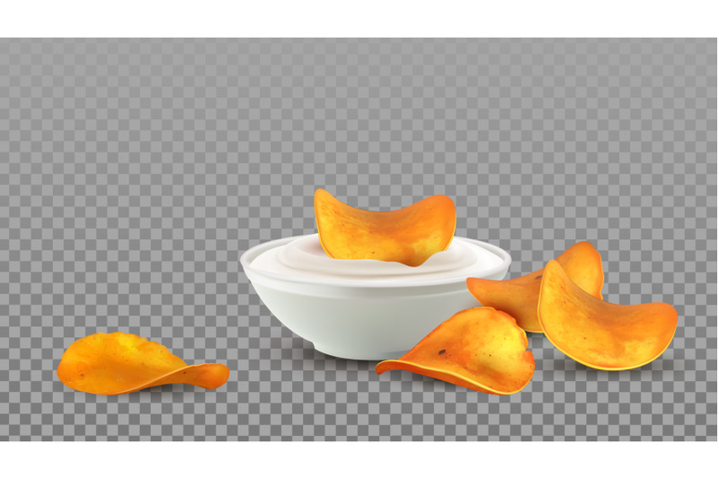 potato-chips-snack-with-mayonnaise-sauce-vector