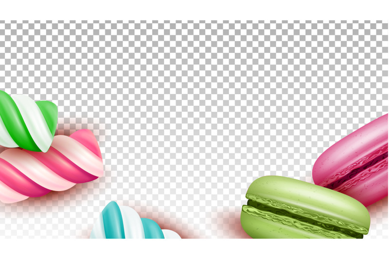 macaroons-cakes-and-lollipop-sweet-candies-vector