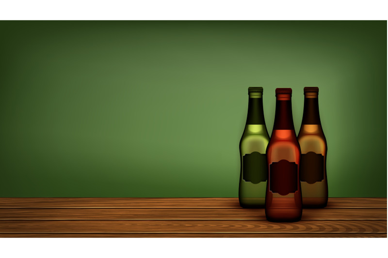 beer-bottles-on-wooden-shelf-copyspace-vector