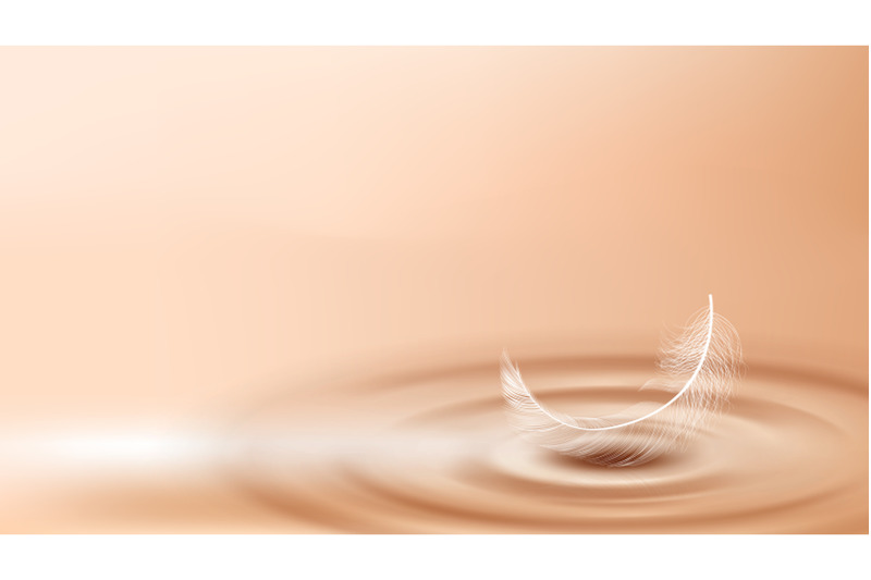 bird-feather-on-water-surface-copy-space-vector