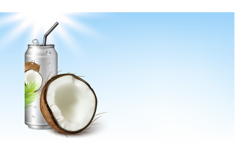 soda-water-with-coconut-taste-copy-space-vector