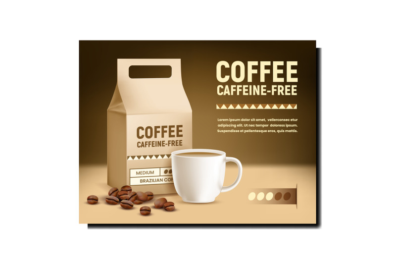 coffee-caffeine-free-promotional-poster-vector