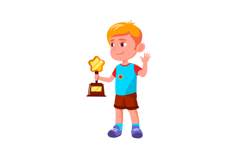 boy-child-won-award-in-sportive-competition-vector