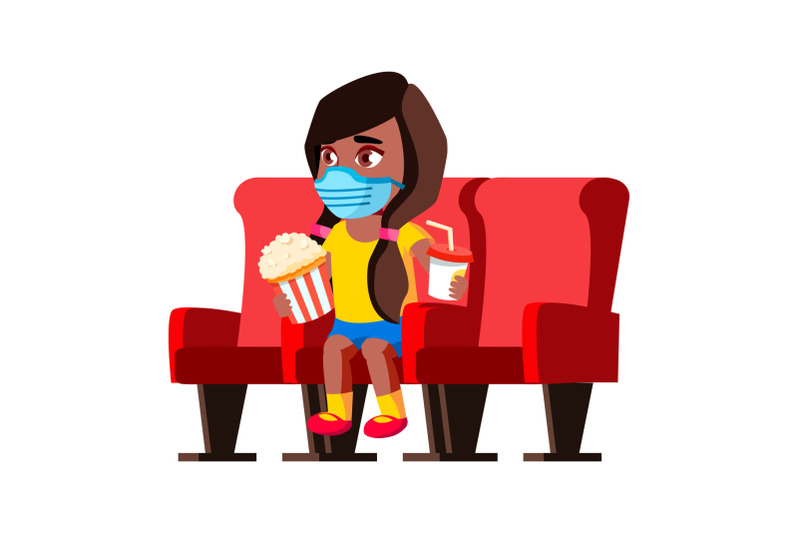 girl-child-in-facial-mask-resting-in-cinema-vector