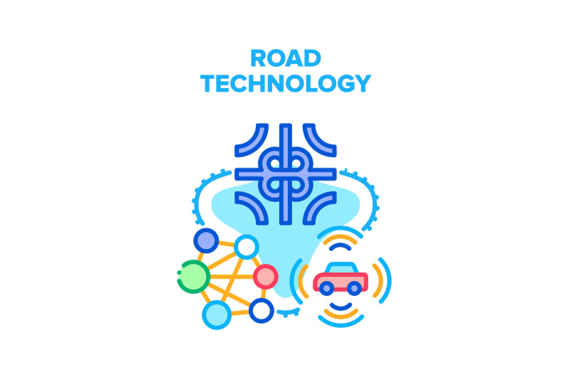 road-technology-vector-concept-color-illustration