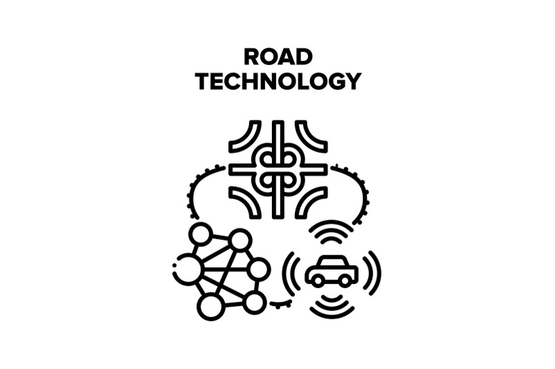 road-technology-vector-concept-color-illustration