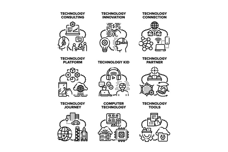 computer-technology-set-icons-vector-illustrations