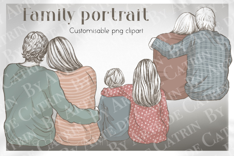 family-portrait-clipart-customizable-png