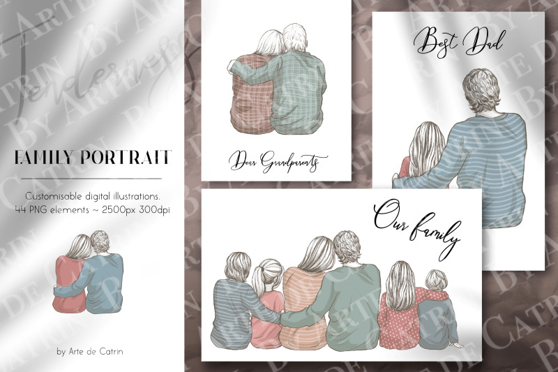 family-portrait-clipart-customizable-png