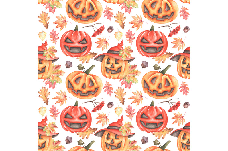 halloween-pumpkins-watercolor-seamless-pattern-scary-pumpkins-fall
