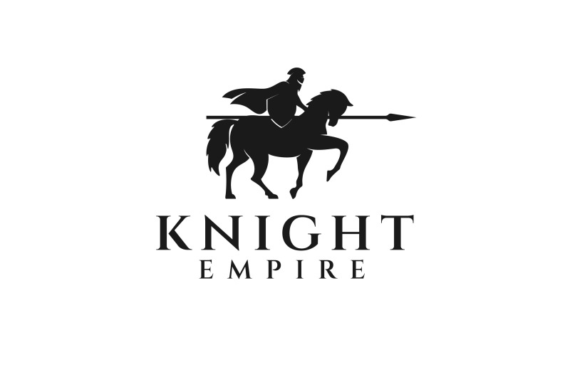 horseback-knight-silhouette-logo-horse-warrior-paladin-medieval-logo