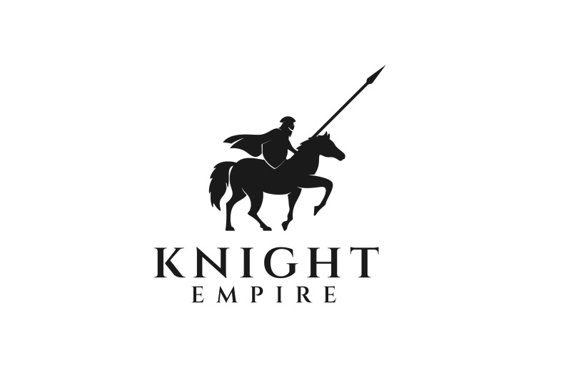 horseback-knight-silhouette-logo-horse-warrior-paladin-medieval-logo