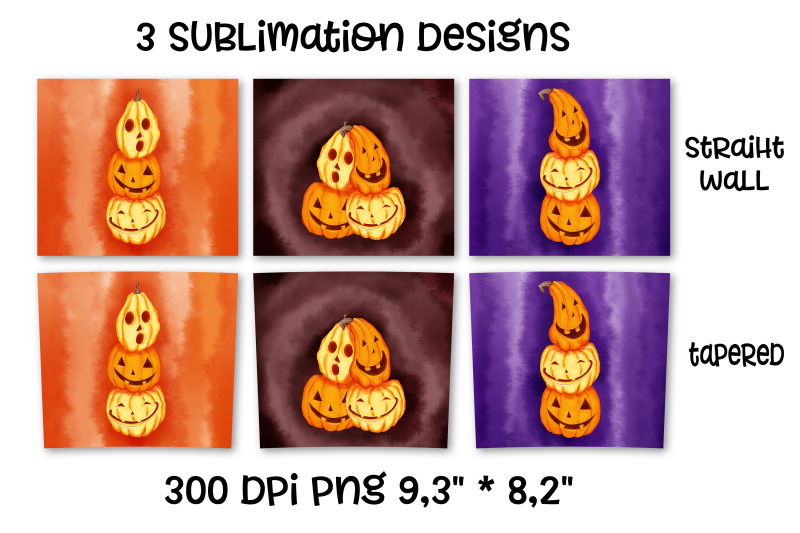 halloween-pumpkin-sublimation-design-skinny-tumbler-wrap-design