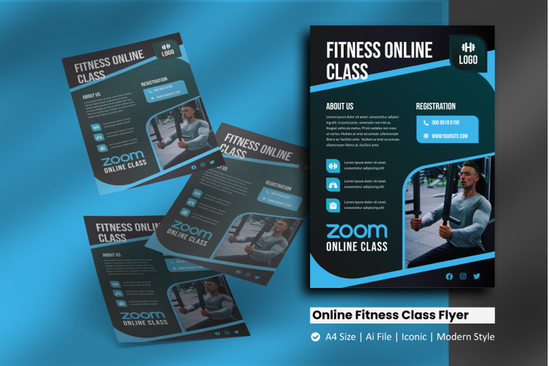 online-fitness-class-flyer-template