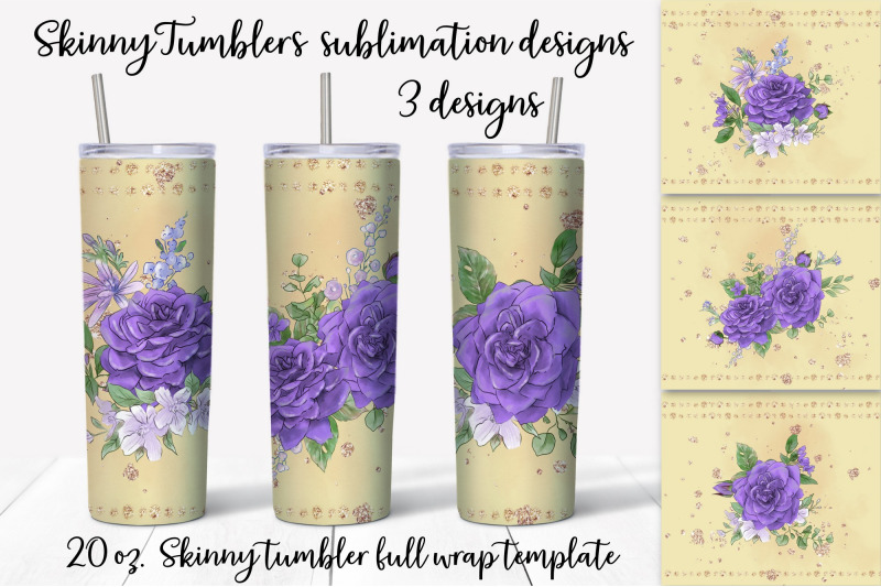 roses-sublimation-design-skinny-tumbler-wrap-design