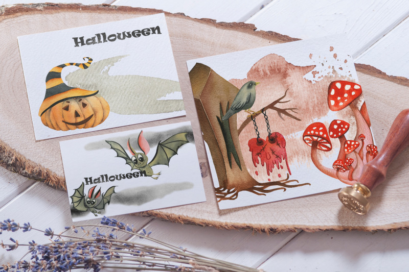 watercolor-halloween-monsters-collection