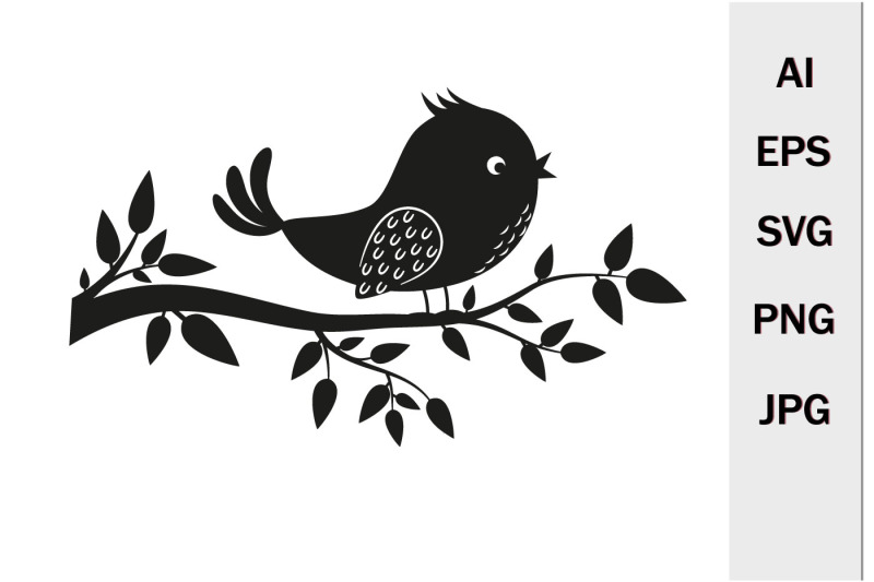 bird-on-a-branch-black-stencil-svg-format