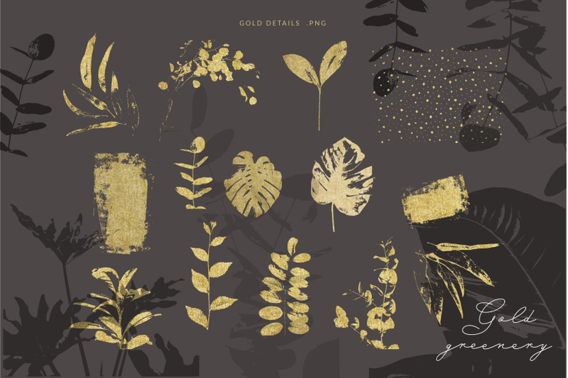 gold-beige-leaves-collection