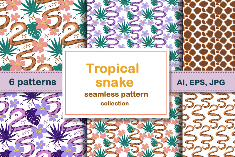tropical-snake-patterns-set