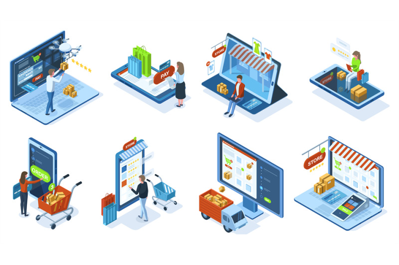 isometric-mobile-e-commerce-online-shopping-concept-people-make-purch