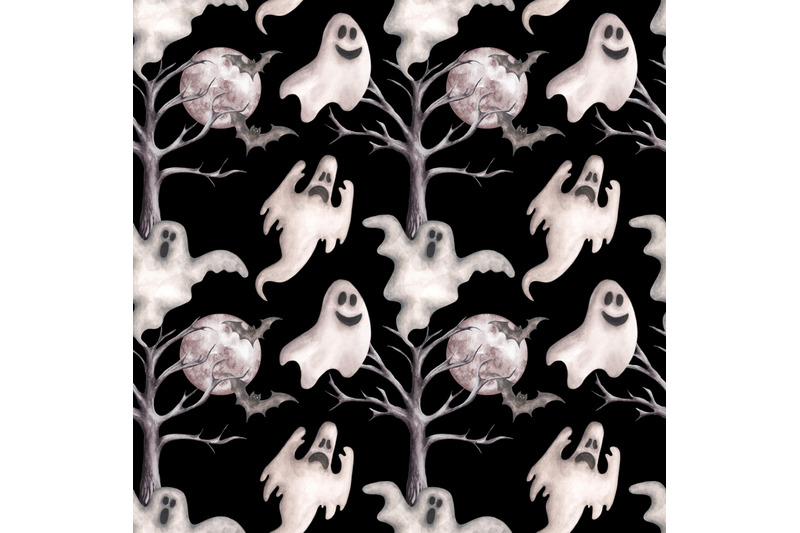 halloween-twilight-watercolor-seamless-pattern-ghost-bat-moon