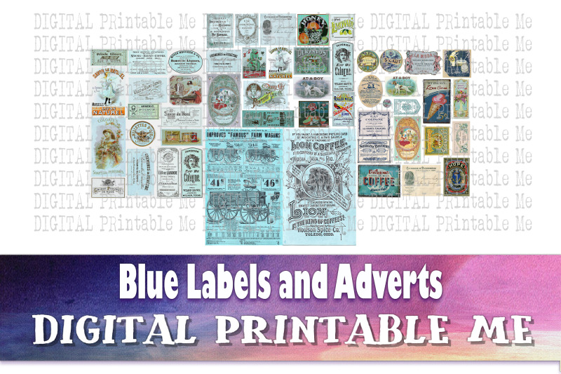 vintage-labels-and-advertisements-blue-aqua-junk-journal-antique-adv