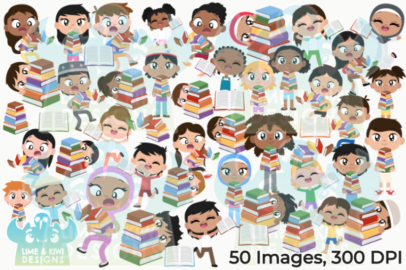 kids-with-books-clipart-lime-and-kiwi-designs