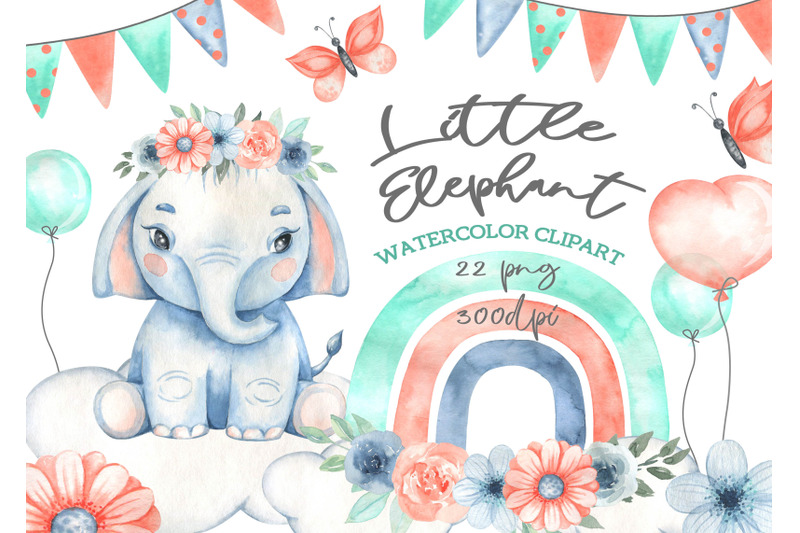 watercolor-little-elephant-clipart-rainbow-clip-art-baby-shower