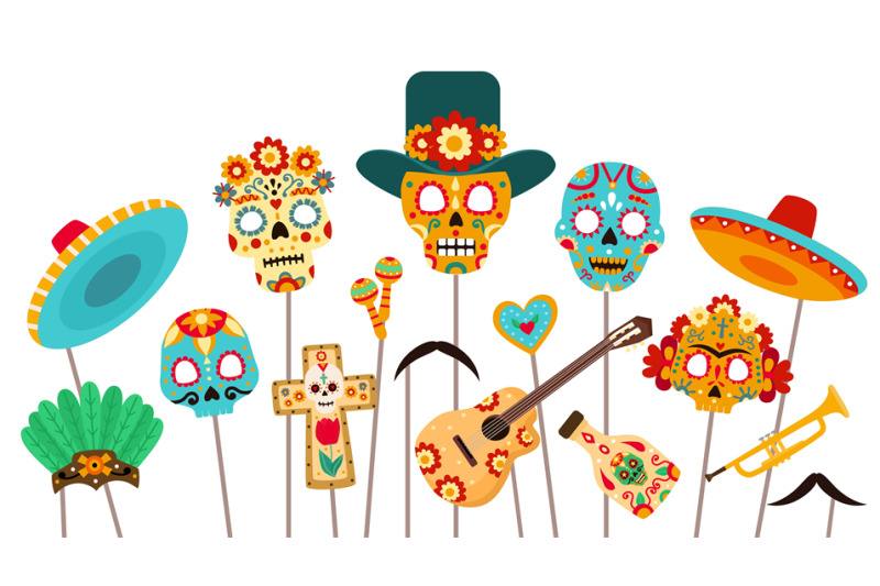 dead-of-day-photo-booth-skull-masks-sombrero-and-props-for-dia-de-lo