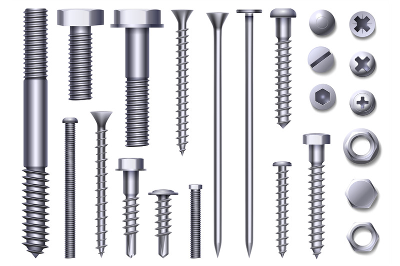 realistic-metal-bolts-steel-nuts-rivets-and-screws-stainless-constr