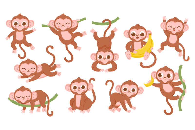 cute-cartoon-jungle-baby-monkey-character-poses-exotic-tropical-anima