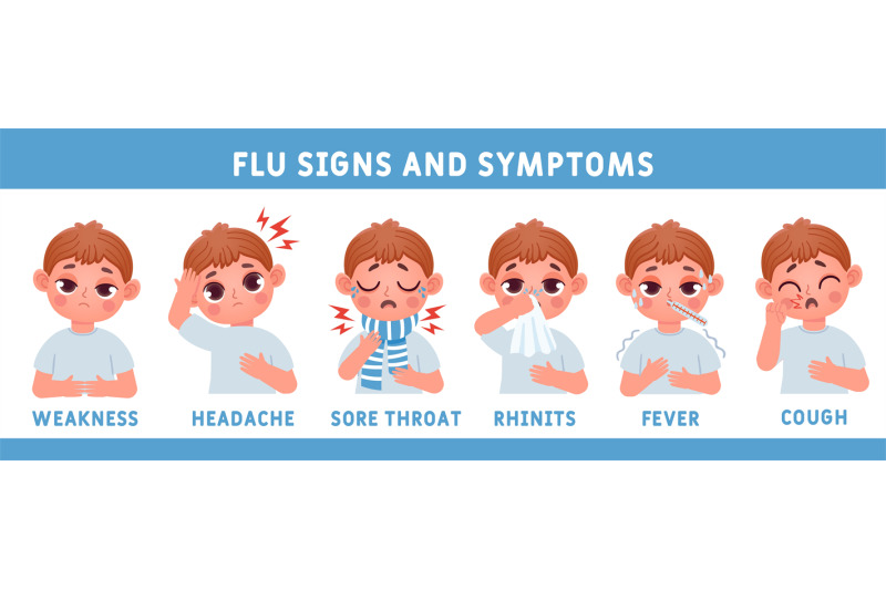 flu-disease-symptoms-with-ill-kid-boy-character-cartoon-child-with-fe