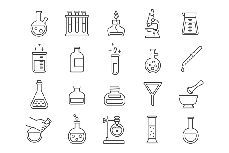 chemistry-or-science-research-laboratory-equipment-line-icons-pharmac