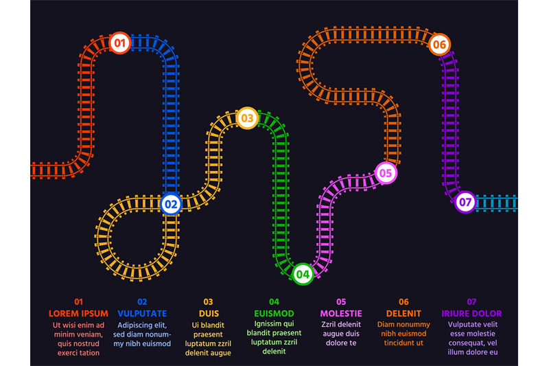 steps-or-options-infographic-with-railway-track-map-and-numbers-prese