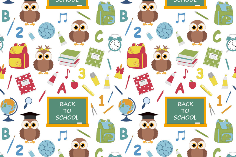 school-owls-pattern-back-to-school-owls-education-pattern