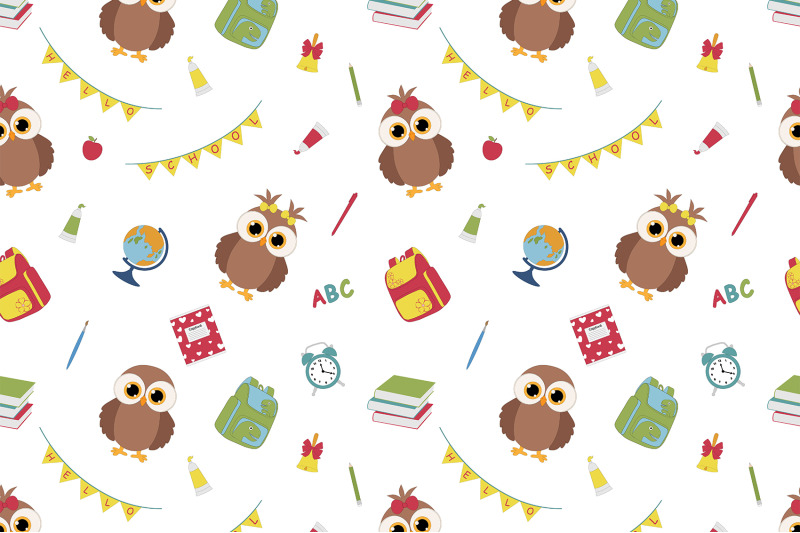 school-owls-pattern-back-to-school-owls-education-pattern