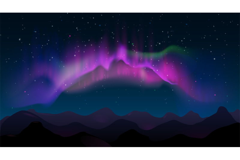 abstract-mountain-night-landscape-with-aurora-borealis-and-stars-nort