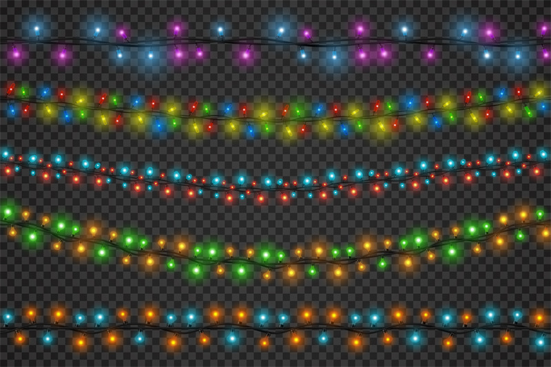 realistic-christmas-colored-glowing-light-garlands-borders-winter-hol