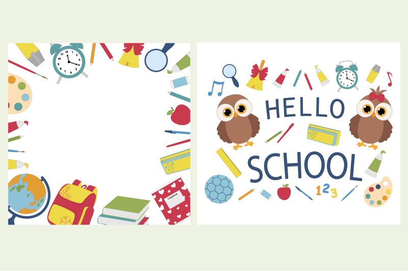 school-owl-banner-school-postcard-school-frame-school-svg