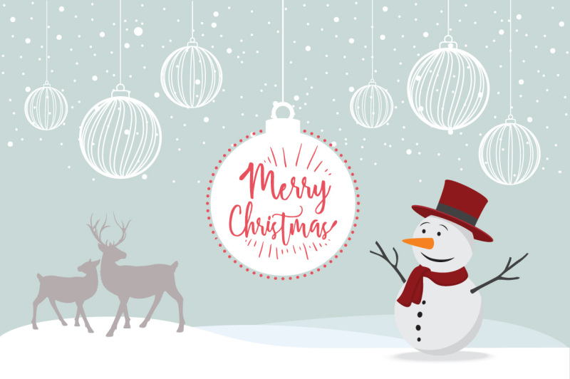 merry-christmas-elements-snowman-poster