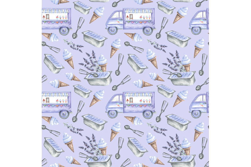 lavender-ice-cream-watercolor-seamless-pattern-purple-ice-cream