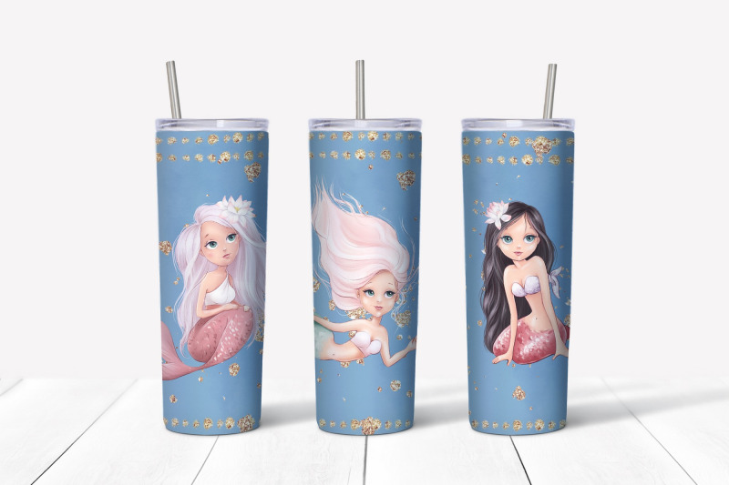 mermaid-sublimation-design-skinny-tumbler-wrap-design