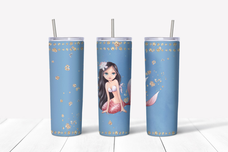 mermaid-sublimation-design-skinny-tumbler-wrap-design