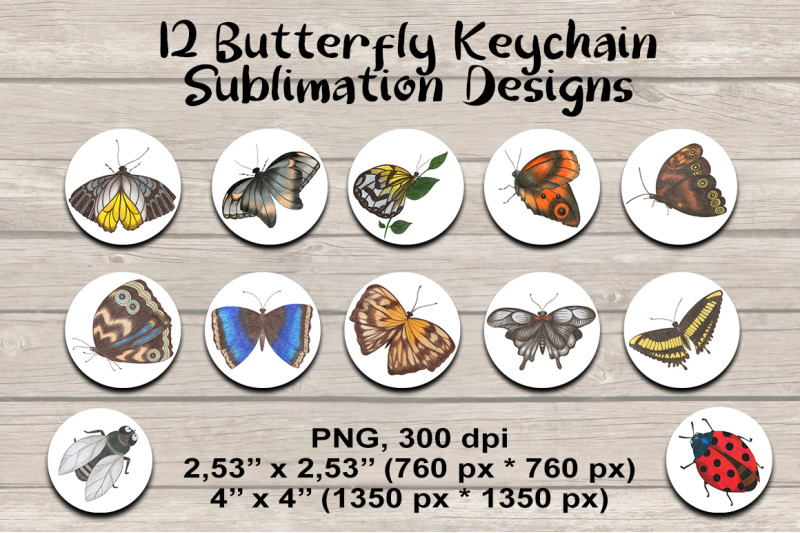 12-butterfly-keychain-sublimation-designs